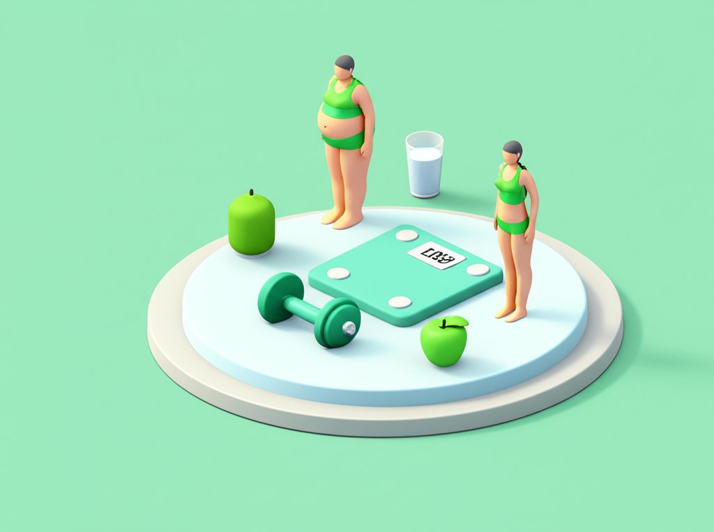 Before and after photos showing a 10 lb weight loss transformation.